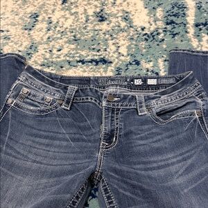 Miss Me Women's Blue Boot-Cut Jeans with Contrast Stitching